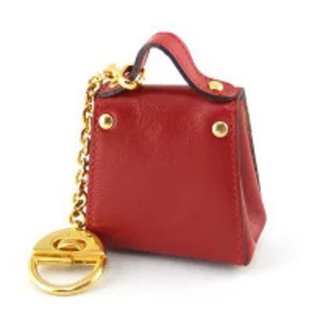 Salvatore Ferragamo Gancini Bag Keychain Keyring Charm Red